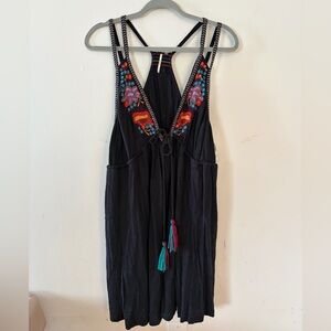 NWT Free People Black Embroidered Dress